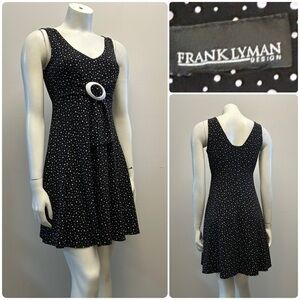 Frank Lyman Black & White Polka Dot Dress with Chic Style and Flattering Fit.